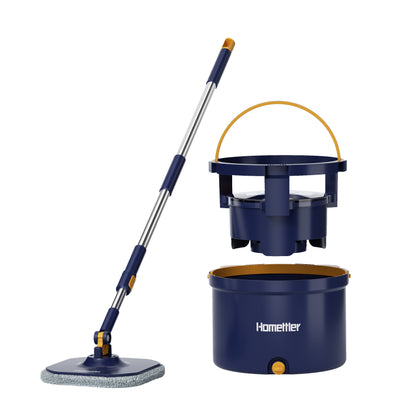 Circular mop and bucket, especially suitable for dog and cat pet hair cleaning mop cleaning and dirty water separation mop system, detachable and reusable mop pad replacement 【free shoping】