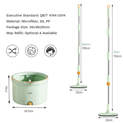 CW005 CoolMop Clean Flat Spin Mop and Bucket System Set