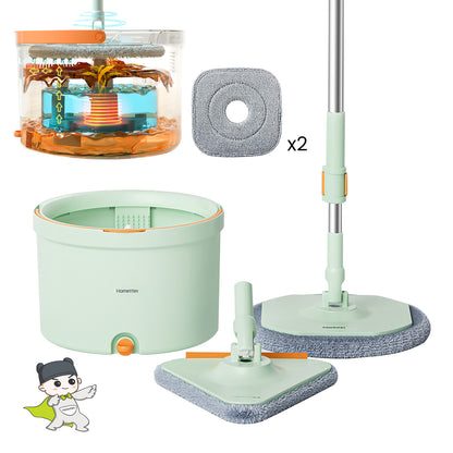 CW005 CoolMop Clean Flat Spin Mop and Bucket System Set