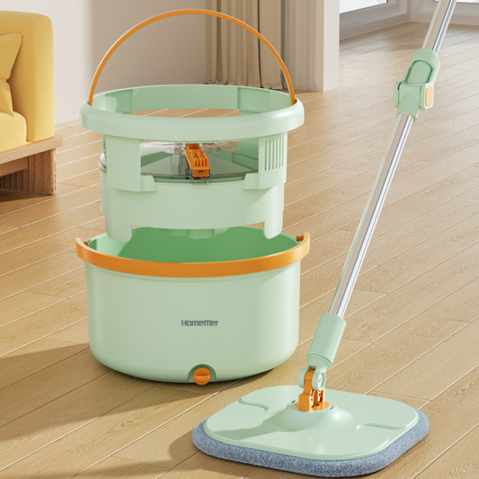 CW001 CoolMop Plus Flat Spin Mop and Bucket System Set with Wringer