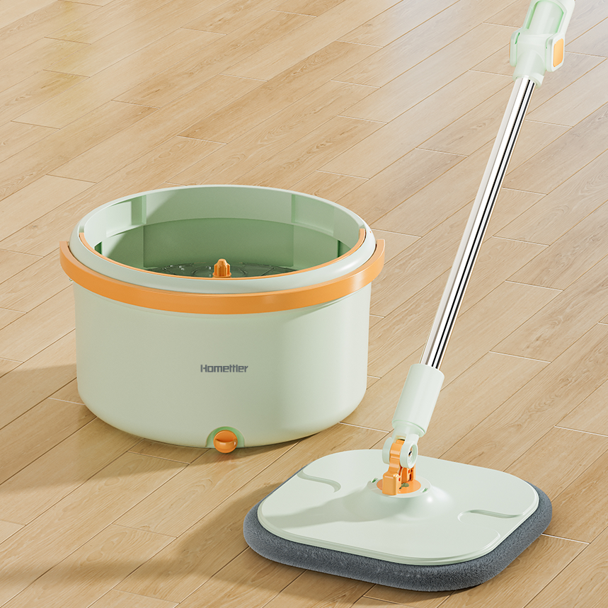 CW001 CoolMop Plus Flat Spin Mop and Bucket System Set with Wringer