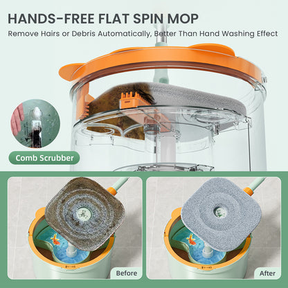 CW006 CoolMop Happy Flat Spin Mop and Bucket System Set